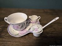 Full tea set assembled on tray