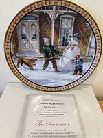 "The Snowman" plate with certificate of authenticity