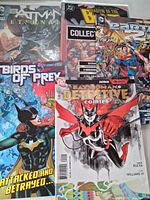 Overview of all five bagged comics overlapping