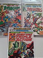 Three Avengers comics grouped: Marvel Super Action #14, Marvel Super Action #31, Marvel Triple Action #38