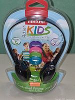 Front view of sealed Maxell Action Kids headphones package