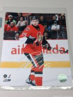 Frontal view of signed Ottawa Senators photo