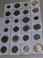 Overview of entire lot with all coins in flips