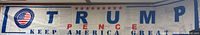 Full banner showing Trump Pence Keep America Great design