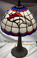 Front view showing Broncos logo and shade colors with base