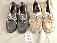 Both pairs of Sperry Top-Sider boat shoes side by side