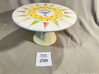 Full view of ceramic pedestal cake stand