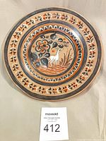 Full view of painted terra cotta plate