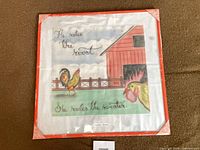 Full view of framed hand painted barnyard wall art
