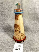 Full view of lighthouse figurine showing overall design and scale