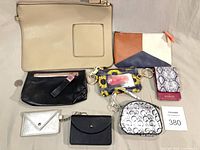All eight accessories laid out for identification