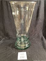 Full view of vase front showing height and base