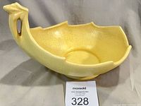 Overall view of yellow McCoy #601 planter bowl