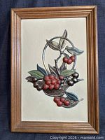 Full view of framed 3D fruit still life plaque