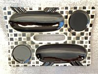 Top view showing full tray layout with ashtray and drink recesses