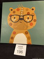 Full view of square bear painting on canvas