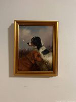 Front view of first framed dog painting
