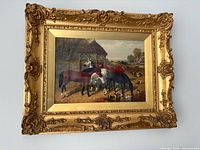 Full view of framed print on wall