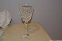 Full view of one Waterford Crosshaven goblet showing bowl, stem, and foot