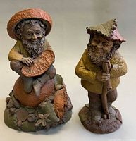 Both Julius and Shadrach gnome sculptures full view