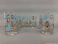 set of six glasses front view