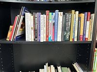 Full shelf view showing first group of dog-related books