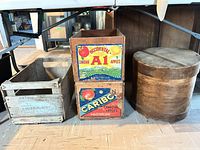 Three crates and pantry box grouped together