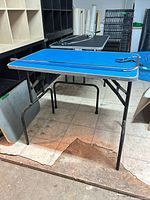 Full view of grooming table set up with arm and loop