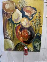 Front view of entire abstract floral painting