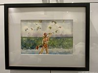 Front view of framed painting showing artwork and frame