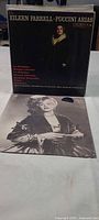 Eileen Farrell Puccini Arias LP front cover on stand with second album beneath