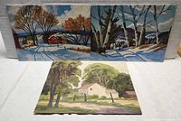 All three J F Robinson oil paintings together