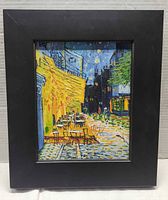 Front view of framed oil painting Café Terrace at Night