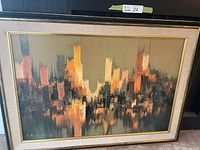 Front view of framed skyline print