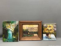 Three oil paintings grouped together