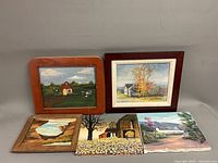 All five paintings displayed together