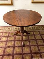 Full front view of table standing upright