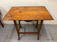 Full front view of wooden end table