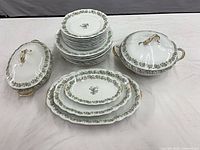 Group view of all 20 Limoges porcelain pieces