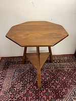 Full view of wooden octagonal side table