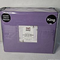 Front of sealed Bibb Home Luxury Bamboo king sheet set package