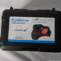 Carry case closed showing product label