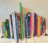 Front view of entire row of YA non-fiction books