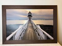 Full view of framed lighthouse print