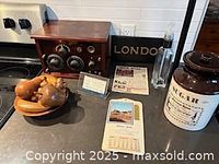 overview of all lot items on countertop