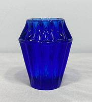 Full view of cobalt blue Art Deco vase