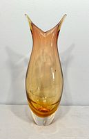 Full front view of Murano sommerso vase