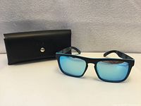 Front view of sunglasses with case