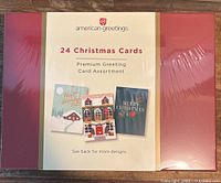 Front of sealed box showing American Greetings branding and card assortment label