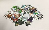 Pile of assorted Minecraft themed vinyl stickers